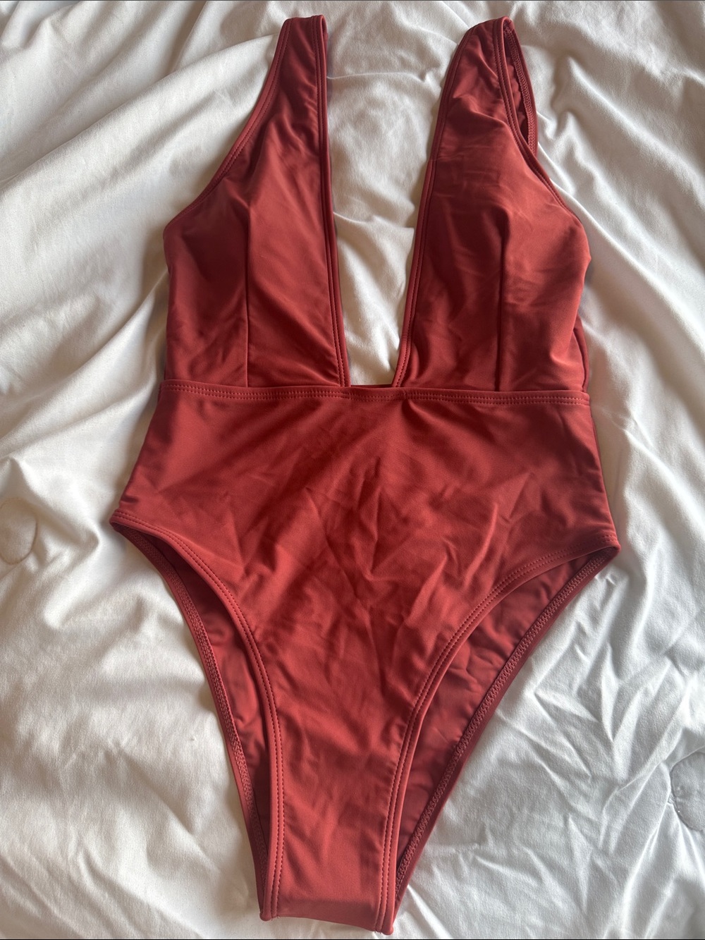 ZAFUL One-Piece Swimsuit in Brick Red